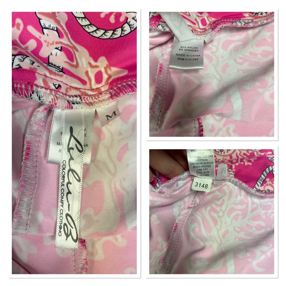 Lulu B Pink Coral Rope Nautical Skort Pickleball Golf Chic Resort Wear UPF 50 M - Picture 3 of 12